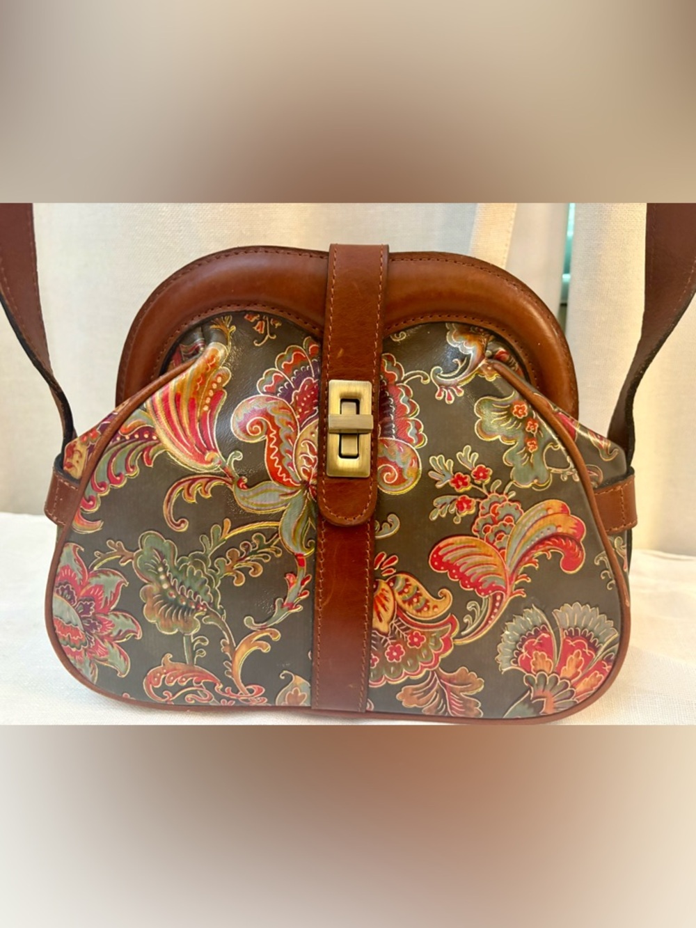 Patricia Nash Rosora Vintage Italian Floral Leather RARE Collector Bag NEW - Picture 7 of 16